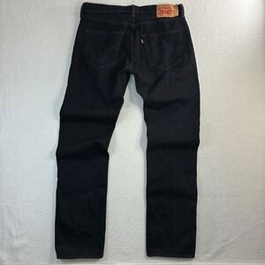 Levis 501 Jeans Men 36x36 Black Denim Classic Straight Original Button Fly XX